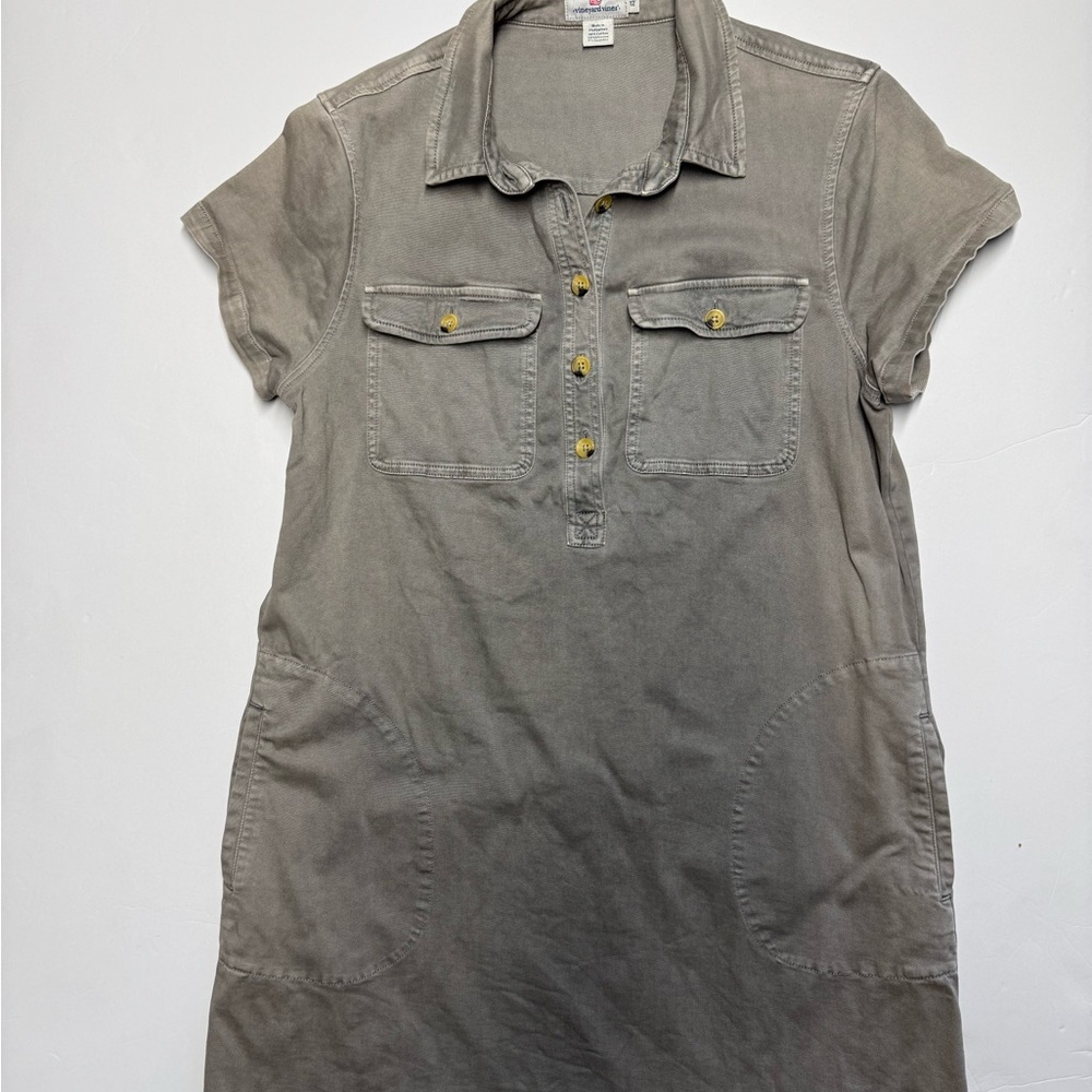 Vineyard Vines Gray Button-Down Shirt Dress